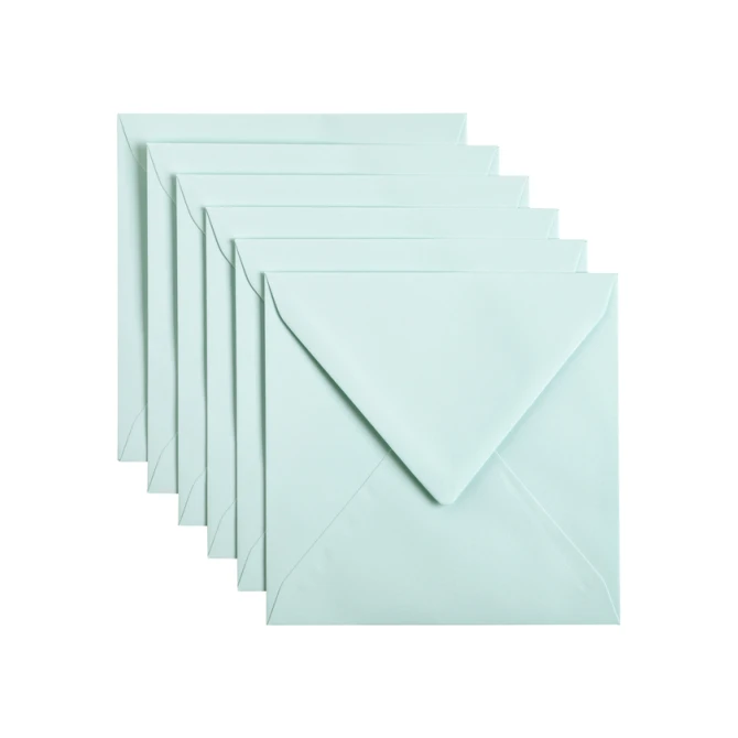 Envelop Papicolor 140x140mm zeegroen pak à 6 stuks