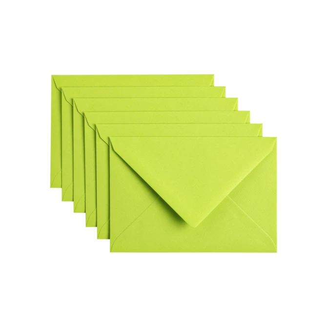 Envelop Papicolor C6 114x162mm appelgroen pak à 6 stuks