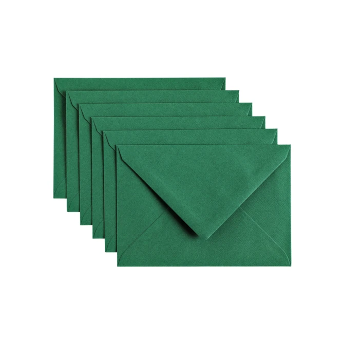 Envelop Papicolor C6 114x162mm dennengroen pak à 6 stuks