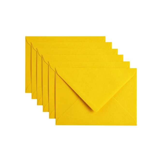 Envelop Papicolor C6 114x162mm dottergeel pak à 6 stuks