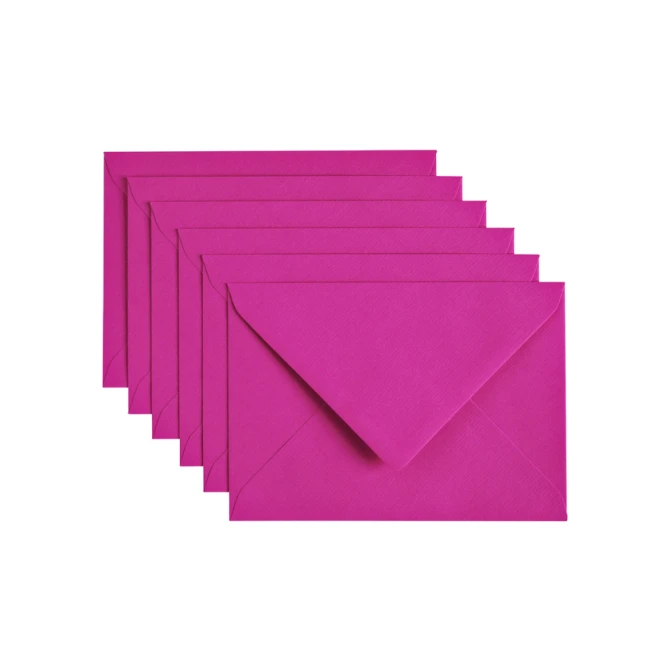 Envelop Papicolor C6 114x162mm felroze pak à 6 stuks