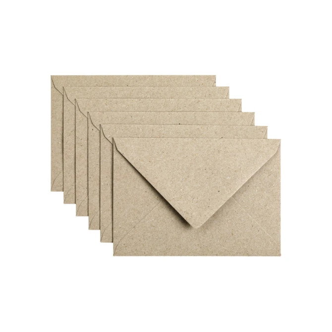 Envelop Papicolor C6 114x162mm kraft grijs pak à 6 stuks