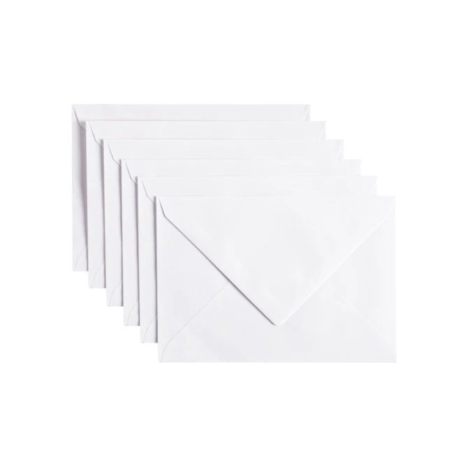 Envelop Papicolor C6 114x162mm kraft wit pak à 6 stuks
