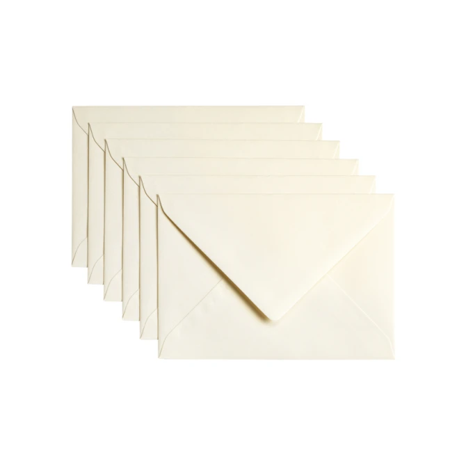Envelop Papicolor C6 114x162mm metallic ivoor pak à 6 stuks
