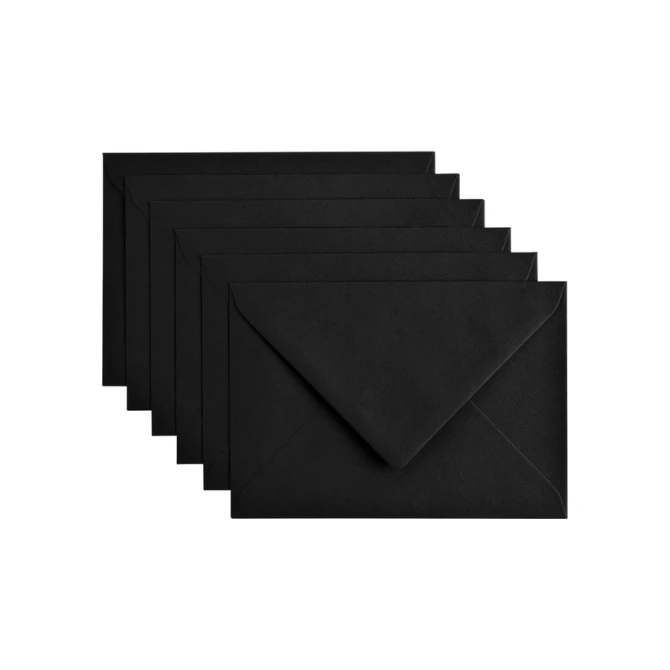 Envelop Papicolor C6 114x162mm ravenzwart pak à 6 stuks