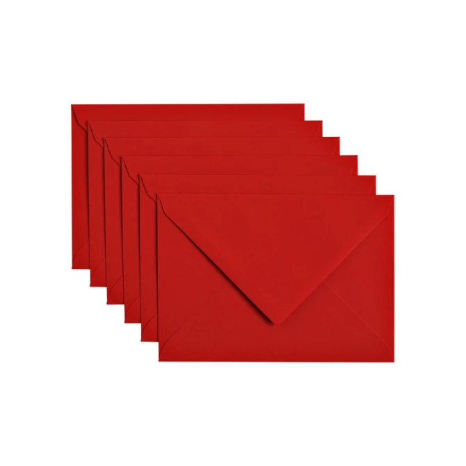 Envelop Papicolor C6 114x162mm rood pak à 6 stuks