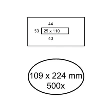 Envelop Quantore 109x224mm midden venster 25x110mm 500 stuks