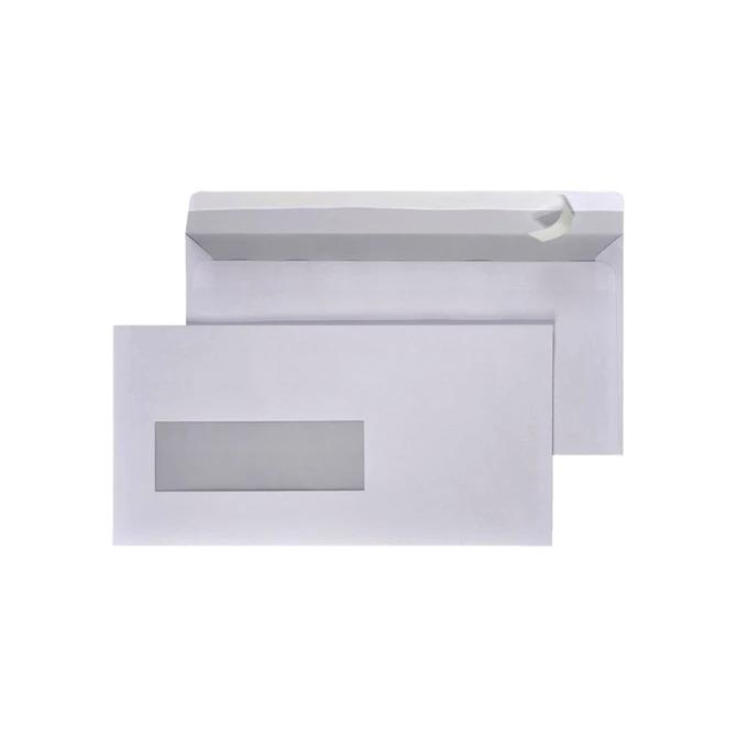 Envelop Quantore 110x220mm venster 4x11cm links zelfklevend 500 stuks