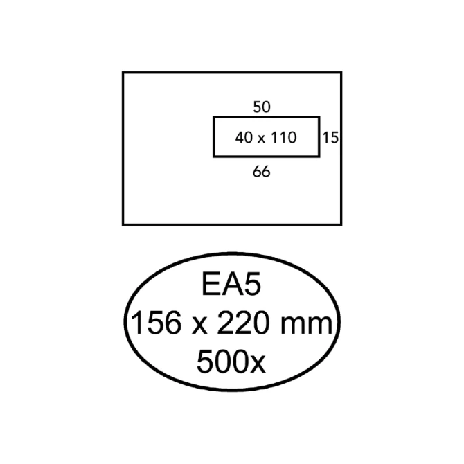Envelop Quantore 156x220mm venster 4x11cm rechts 500 stuks
