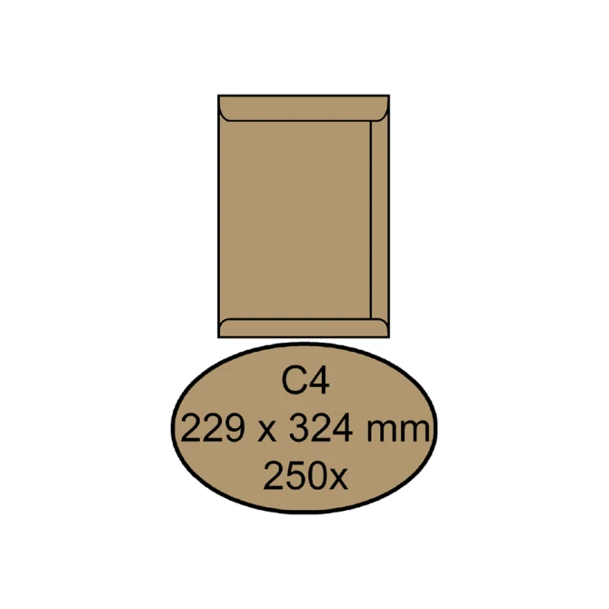 Envelop Quantore akte C4 229x324mm bruinkraft 250 stuks