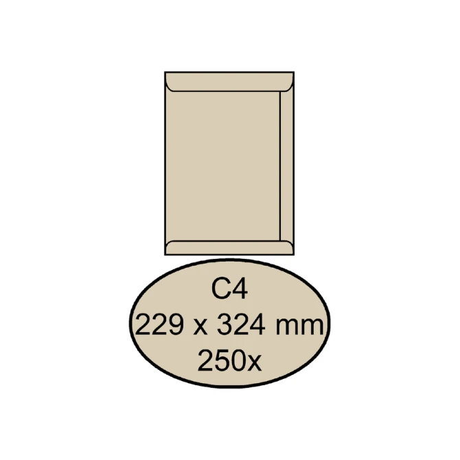 Envelop Quantore akte C4 229x324mm creme kraft 250 stuks