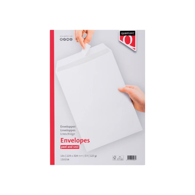 Envelop Quantore akte C4 229x324mm zelfklevend wit 10 stuks