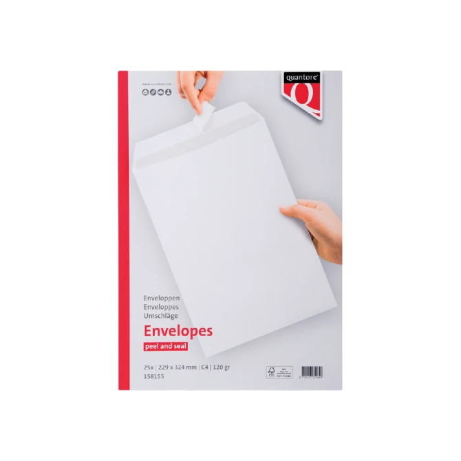 Envelop Quantore akte C4 229x324mm zelfklevend wit 25 stuks