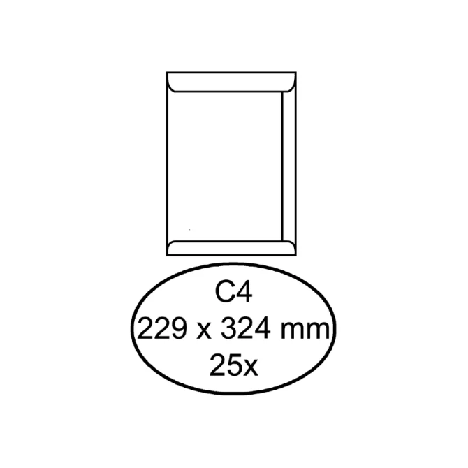 Envelop Quantore akte C4 229x324mm zelfklevend wit 25 stuks