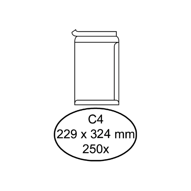 Envelop Quantore akte C4 229x324mm zelfklevend wit 250 stuks