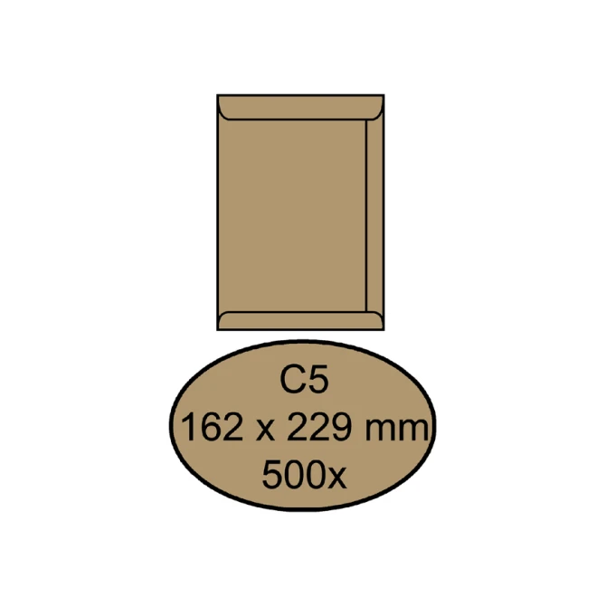 Envelop Quantore akte C5 162x229mm bruinkraft 90g/m² 500 stuks