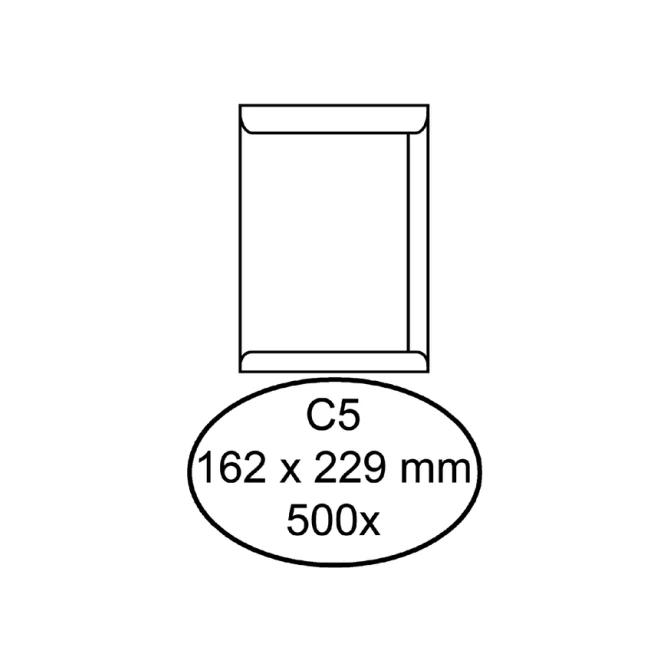 Envelop Quantore akte C5 162x229mm wit 500 stuks