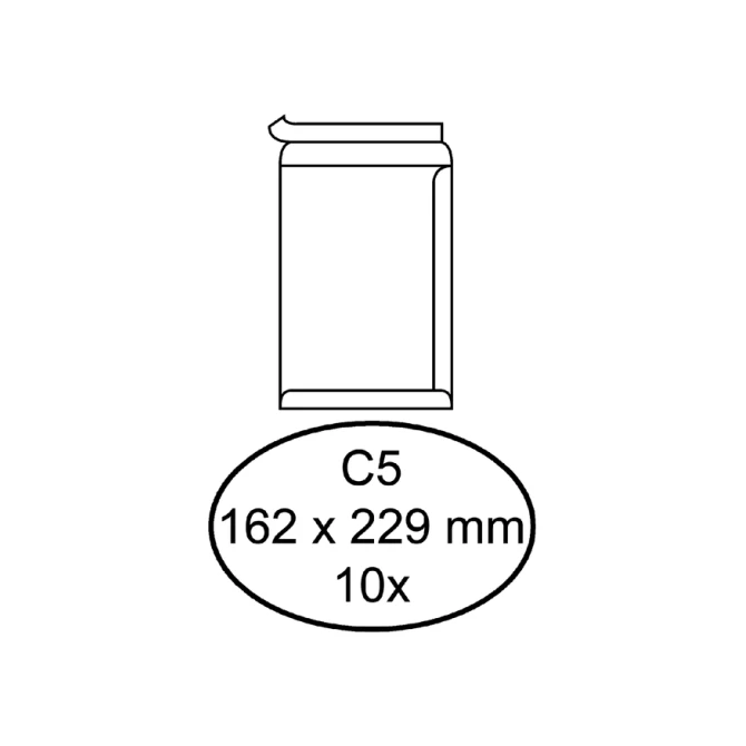 Envelop Quantore akte C5 162x229mm zelfklevend wit 10 stuks