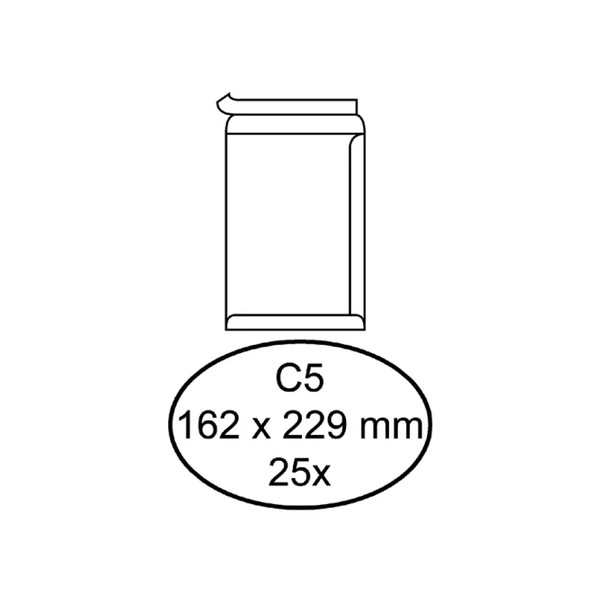 Envelop Quantore akte C5 162x229mm zelfklevend wit 25 stuks