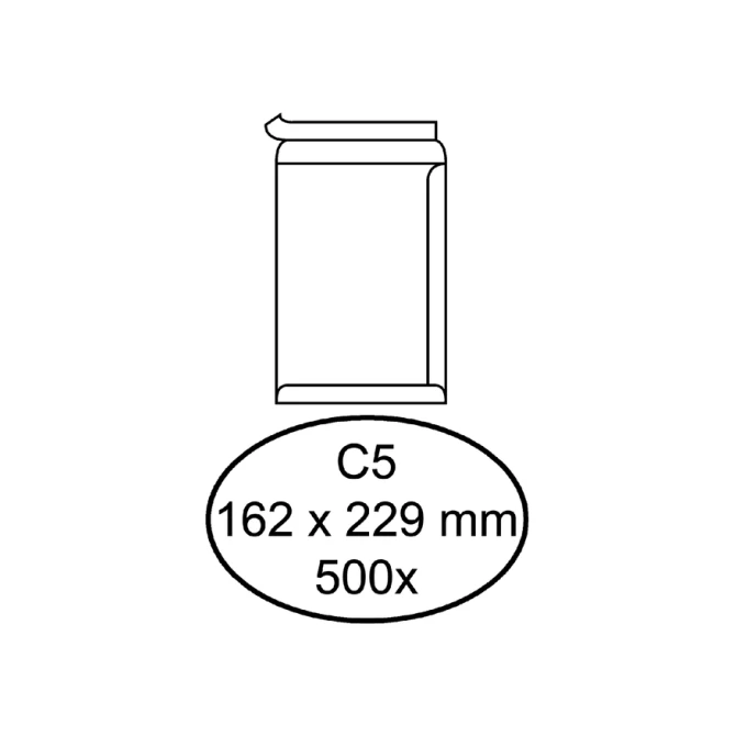 Envelop Quantore akte C5 162x229mm zelfklevend wit 500 stuks