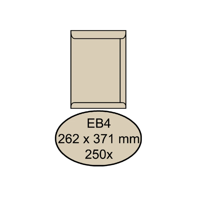 Envelop Quantore akte EB4 262x371mm cremekraft 250 stuks