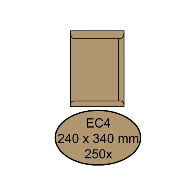 Envelop Quantore akte EC4 240x340mm bruinkraft 250 stuks
