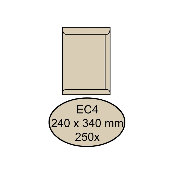 Envelop Quantore akte EC4 240x340mm cremekraft 250 stuks