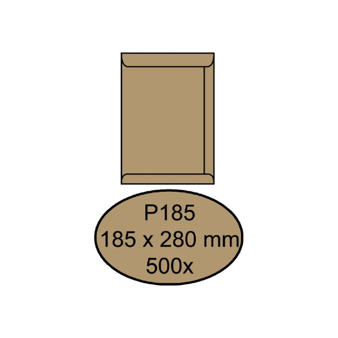 Envelop Quantore akte P185 185x280mm bruinkraft 500 stuks