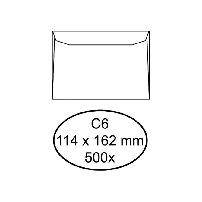 Envelop Quantore bank C6 114x162mm wit 500 stuks