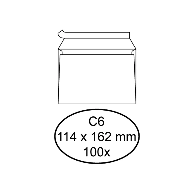 Envelop Quantore bank C6 114x162mm zelfklevend wit 100 stuks
