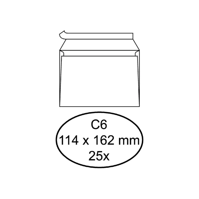 Envelop Quantore bank C6 114x162mm zelfklevend wit 25 stuks