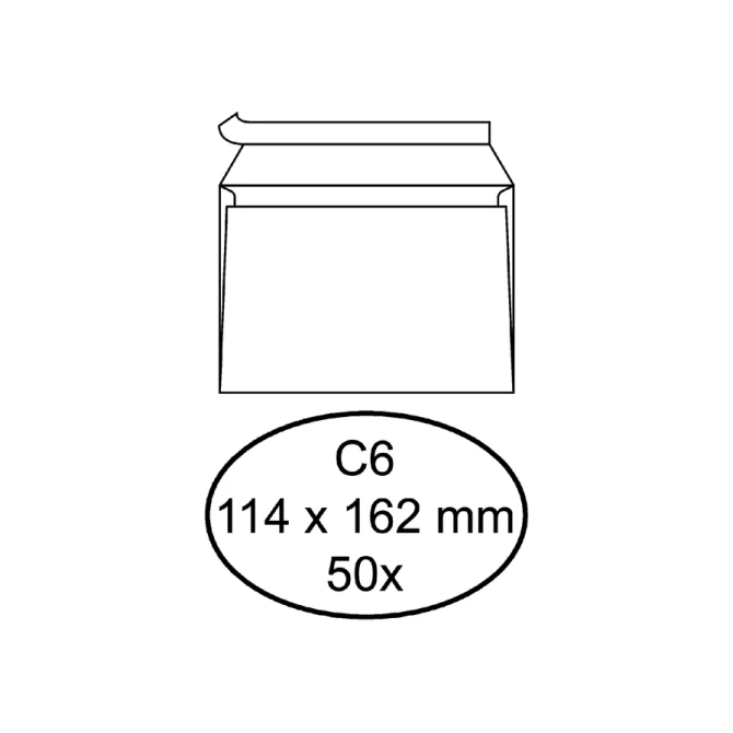 Envelop Quantore bank C6 114x162mm zelfklevend wit 50 stuks