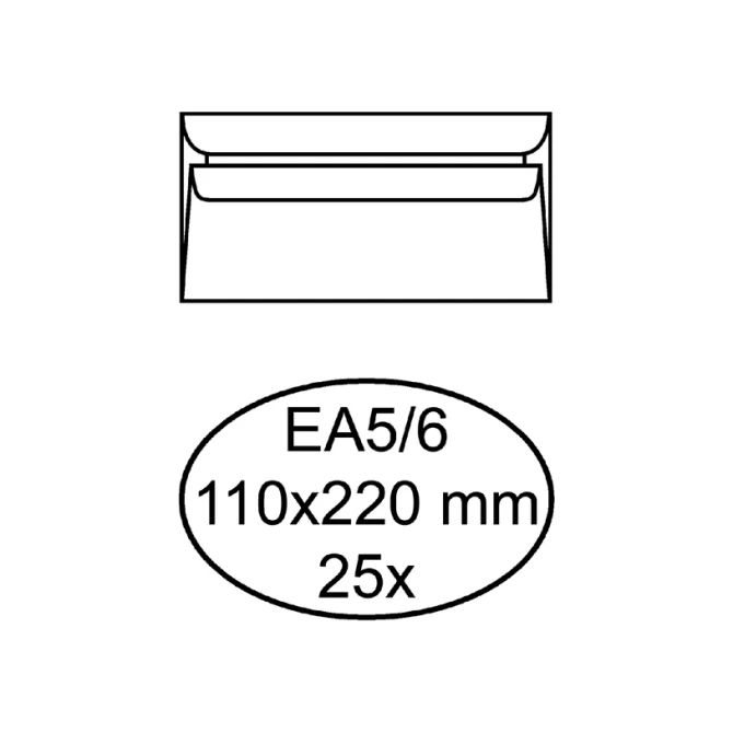 Envelop Quantore bank EA5/6 110x220mm zelfklevend wit 25 stuks
