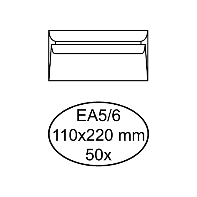 Envelop Quantore bank EA5/6 110x220mm zelfklevend wit 50 stuks