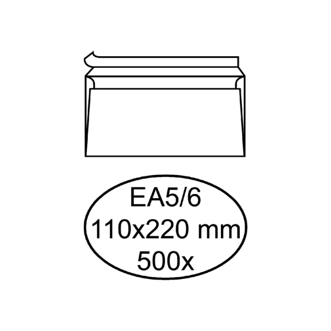 Envelop Quantore bank EA5/6 110x220mm zelfklevend wit 500 stuks