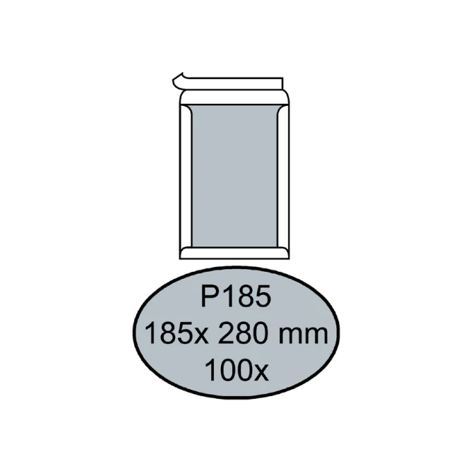 Envelop Quantore bordrug P185 185x280mm zelfklevend wit 100 stuks