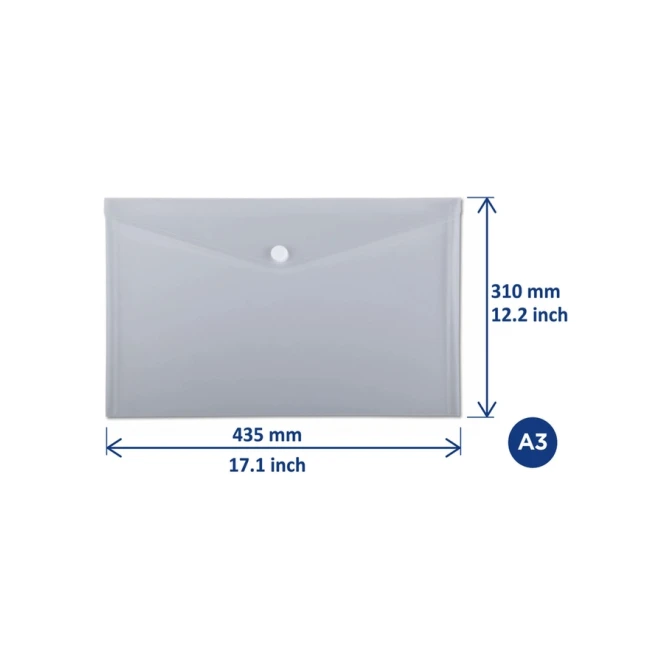 Enveloptas Europel A3 435x310mm dwars PP transparant wit