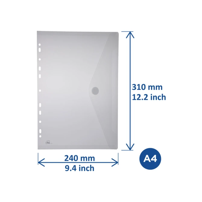Enveloptas Europel A4 240x310mm 11-gaats PP transparant wit