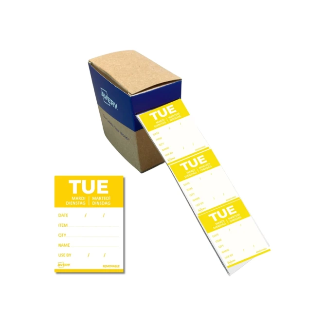 Etiket Avery HACCP dinsdag-geel 40x56mm 500st