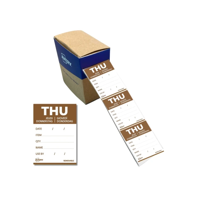 Etiket Avery HACCP donderdag-bruin 40x56mm 500st