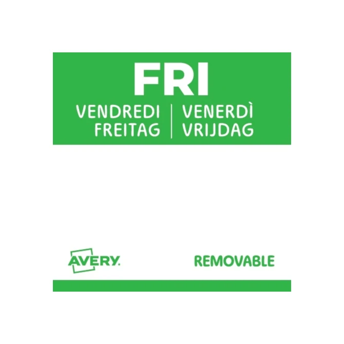 Etiket Avery HACCP vrijdag-groen 25x25mm 1000st