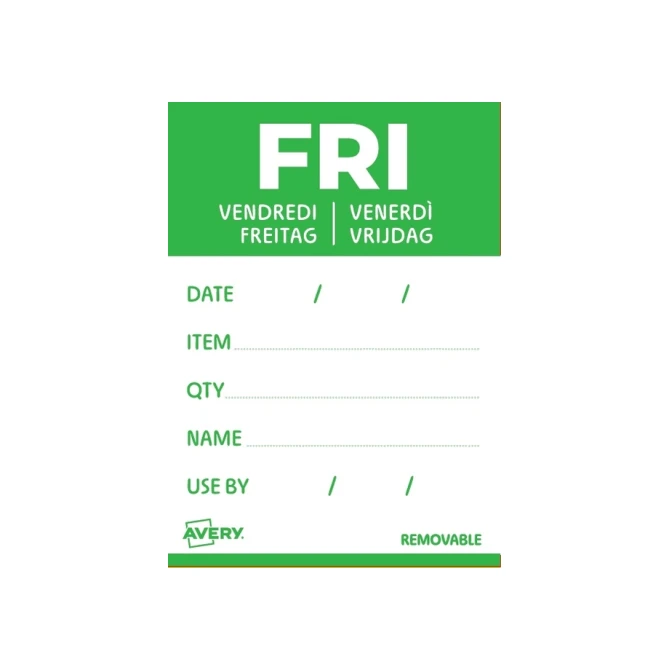 Etiket Avery HACCP vrijdag-groen 40x56mm 500st