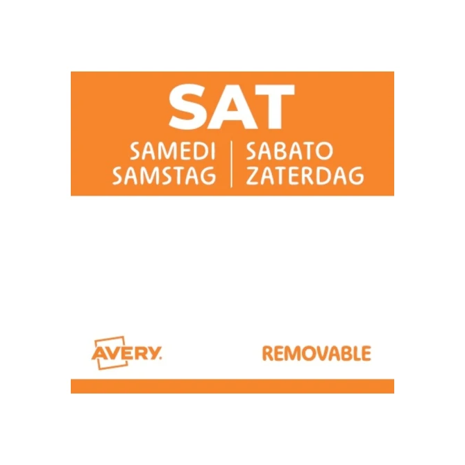 Etiket Avery HACCP zaterdag-oranje 25x25mm 1000st