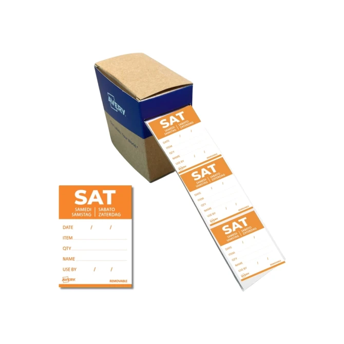 Etiket Avery HACCP zaterdag-oranje 40x56mm 500st