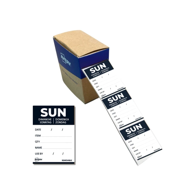 Etiket Avery HACCP zondag-zwart 40x56mm 500st