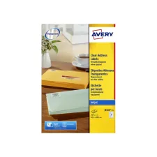 Etiket Avery J8560-25 63.5x38.1mm transparant 525 etiketten Etiket Avery J8560-25 63.5x38.1mm transparant 525 etiketten