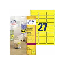 Etiket Avery L6004-25 63.5x29.6 neon geel 675 etiketten Etiket Avery L6004-25 63.5x29.6 neon geel 675 etiketten