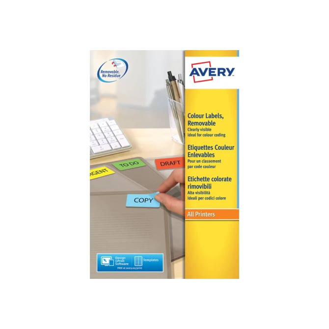 Etiket Avery L6041-20 45.7x21.2mm geel 960 etiketten