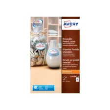 Etiket Avery L7101REV-20 63.5x42.3mm mat wit 360 etiketten Etiket Avery L7101REV-20 63.5x42.3mm mat wit 360 etiketten
