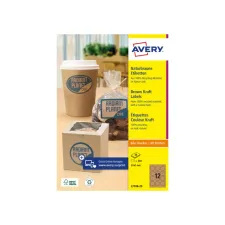 Etiket Avery L7106-25 60mm kraft 300 stuks Etiket Avery L7106-25 60mm kraft 300 stuks